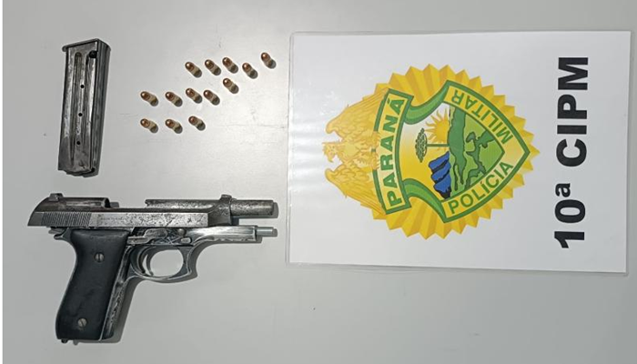 Nova Laranjeiras - Jovem é preso com pistola municiada no interior do município 